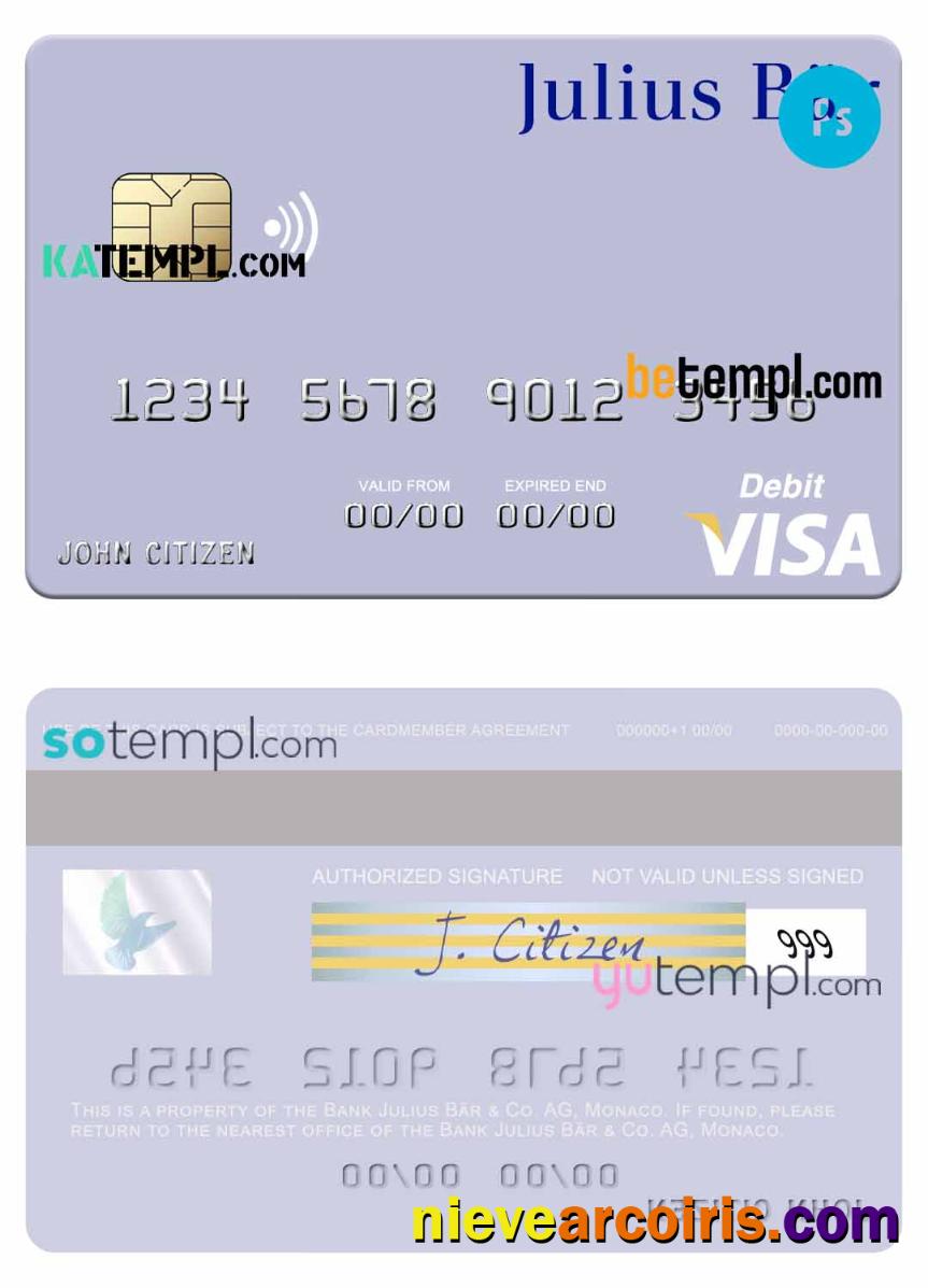 Monaco Julius Bär & Co. AG bank visa debit card